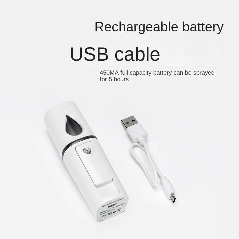 Mini Nano Mist Sprayer Cooler Facial Steamer Humidifier USB Rechargeable Face Moisturizing Nebulizer Beauty Skin Care