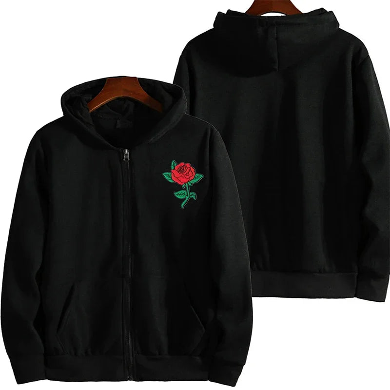 Y2K Zipper Hoodie Hip Hop Letter Print Oversized Hooded Sweatshirt Men Women 2023 New Harajuku Punk Jacket Coat Tops Streetwear
