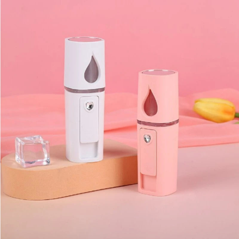 Mini Nano Mist Sprayer Cooler Facial Steamer Humidifier USB Rechargeable Face Moisturizing Nebulizer Beauty Skin Care