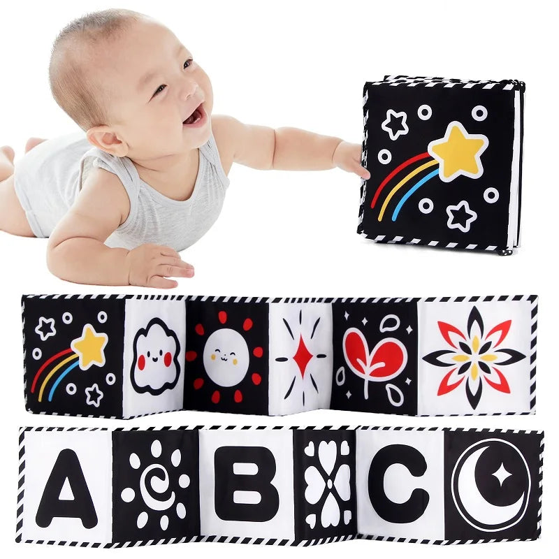 Quiet Book for Toddler Animal Cognitive Fabric Activity Busy Book Montessori Baby Book Toys Cloth Crinkle Books for Babies 6 12M