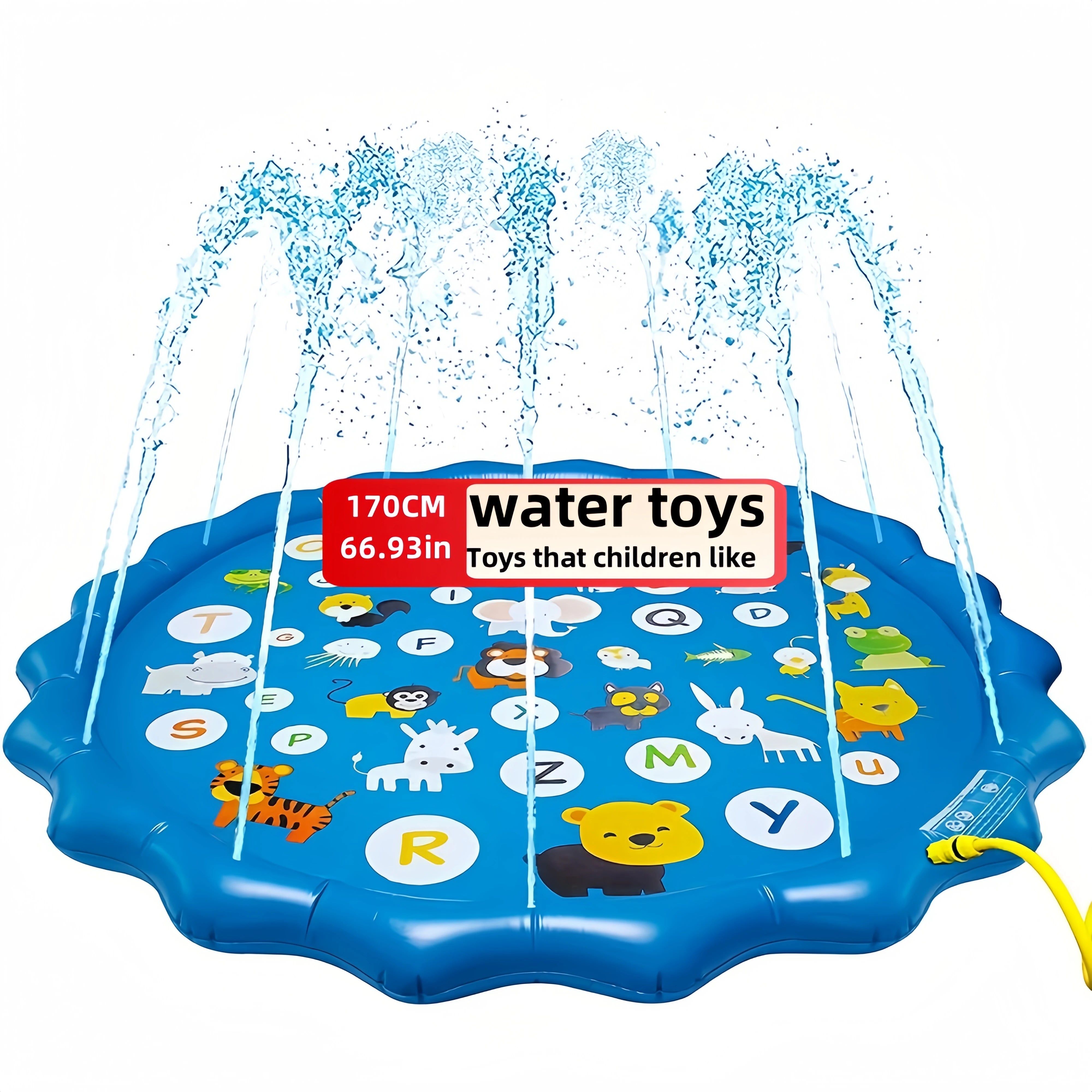 Summer children's water play toys, water sprinkling MATS for boys and girls aged 3, 4 and 5, and interactive water play toys for pets in the garden lawn