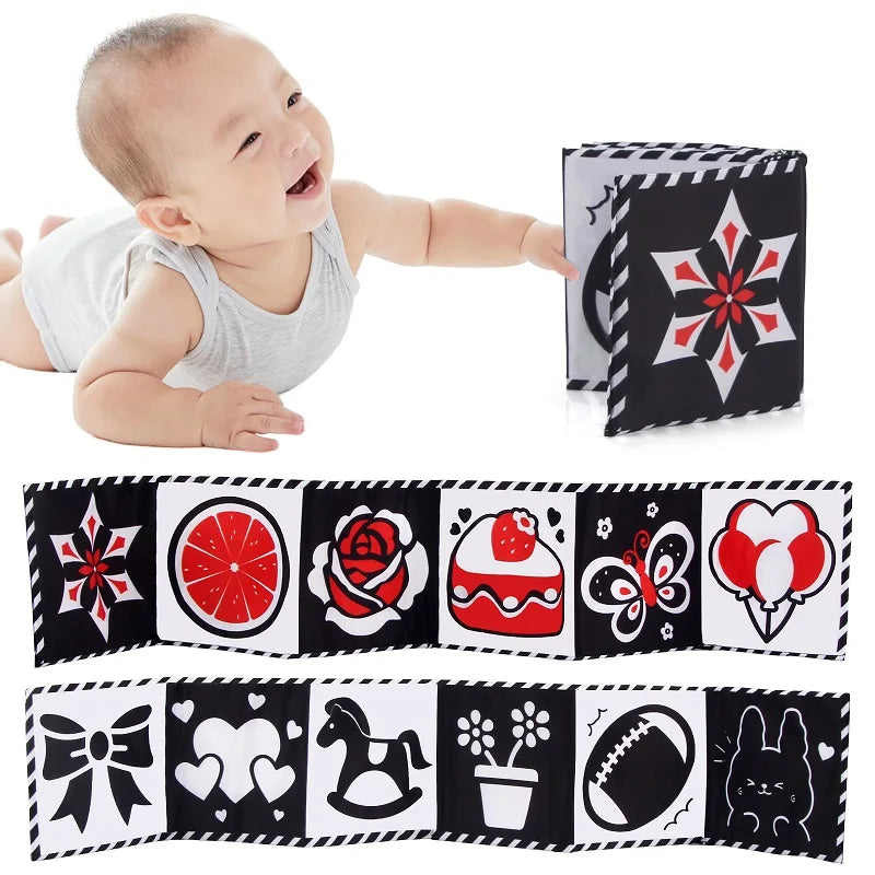 Quiet Book for Toddler Animal Cognitive Fabric Activity Busy Book Montessori Baby Book Toys Cloth Crinkle Books for Babies 6 12M