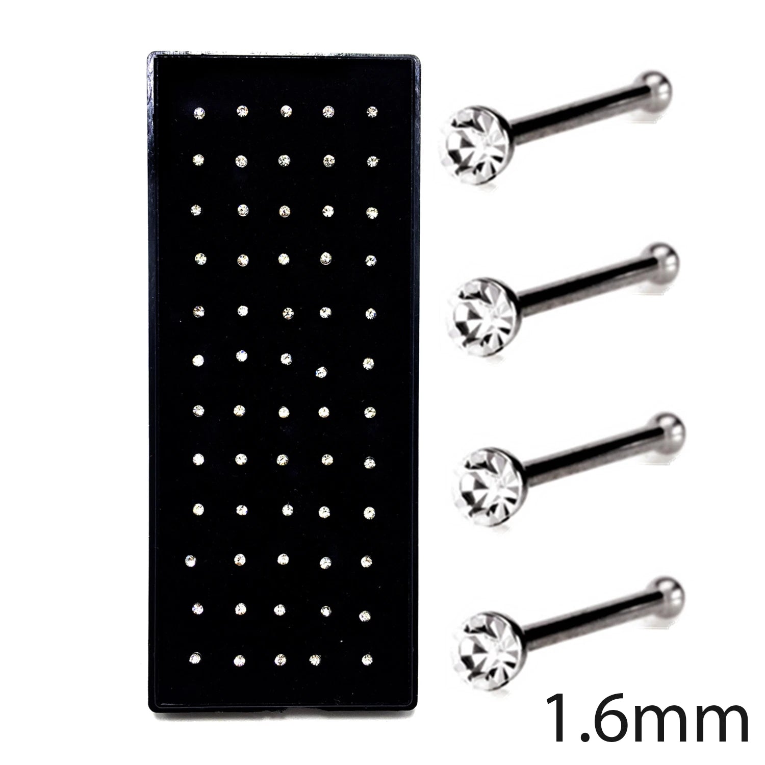 Fashion L Shape Rhinestone Crystal Stainless Steel Nose Piercing Ear Bone Women Hypoallergenic Body Jewelry Piercing
