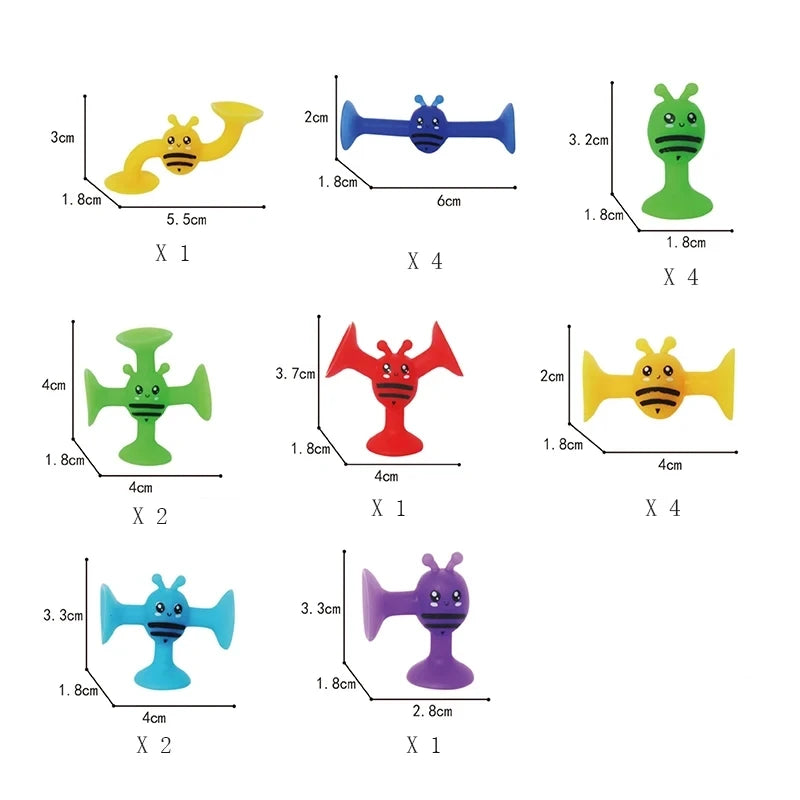 Baby Sucker Bath Toys for Kids Boys Girls Animal Shaped Suction Toys Parent-Child Interactive Game Window Travel Building Blocks
