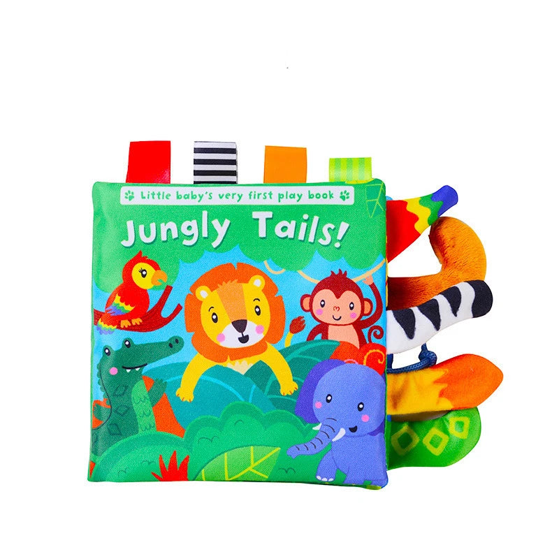 Quiet Book for Toddler Animal Cognitive Fabric Activity Busy Book Montessori Baby Book Toys Cloth Crinkle Books for Babies 6 12M