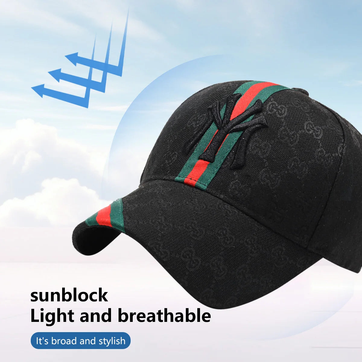 Unisex Letter Embroidery Hip-Hop Hats Outdoor Adjustable Casual Baseball Caps Sunscreen Hat