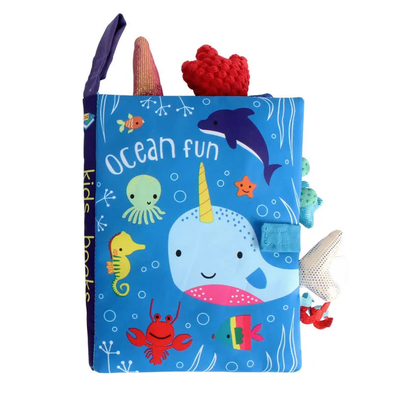 Quiet Book for Toddler Animal Cognitive Fabric Activity Busy Book Montessori Baby Book Toys Cloth Crinkle Books for Babies 6 12M