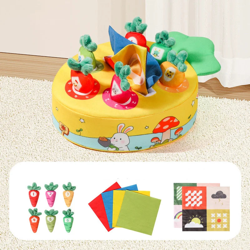 Baby Tissue Box Pull Out Radish Toys Carrot Harvest Toddlers Fine Motor Skills Toys Montessori Early Learning Educational Games