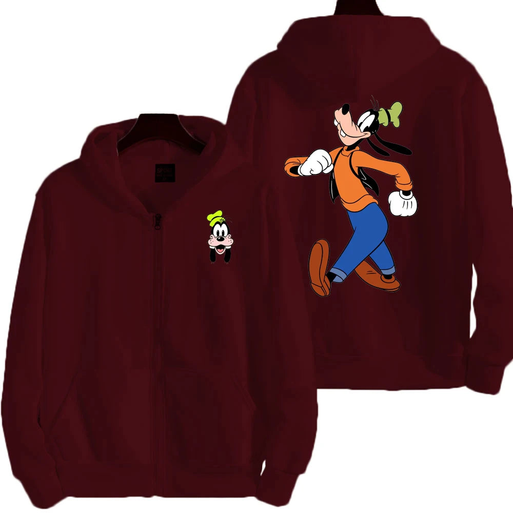 Goofy Men Cartoon printing Hoodie Spring Autumn Women Oversized Sweatshirt With Zipper New Couple street fashion Coat