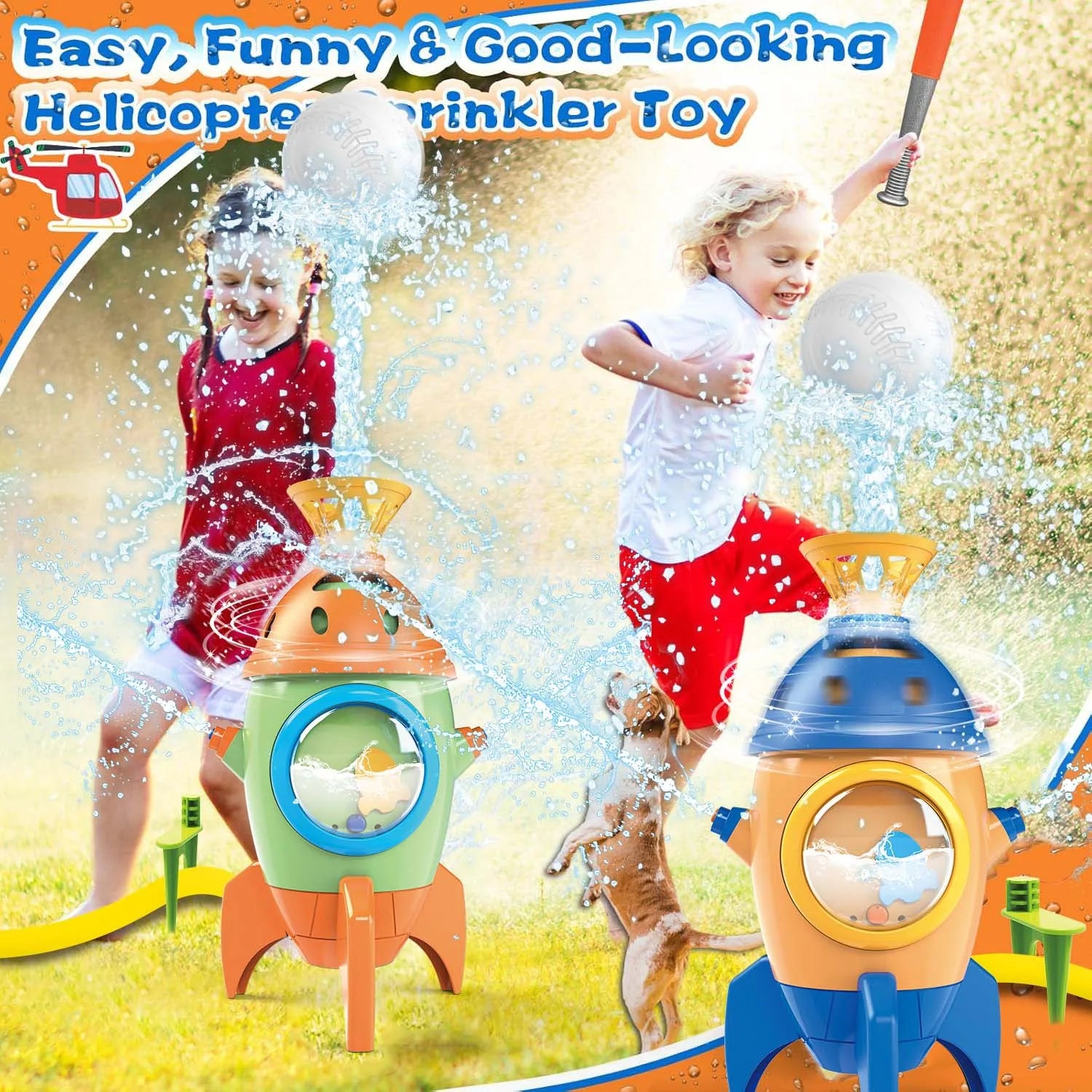outdoor Water Toy Baby Bath Toys Cartoon Frog Dinosaur Sprinkler Rotating Spray Garden Yard  Fun Games Toys for Kids boys girls