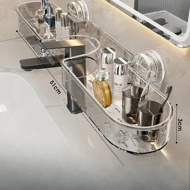 Toilet Rack Suction Cup Non-punching Toilet Thickened Acrylic Shelf