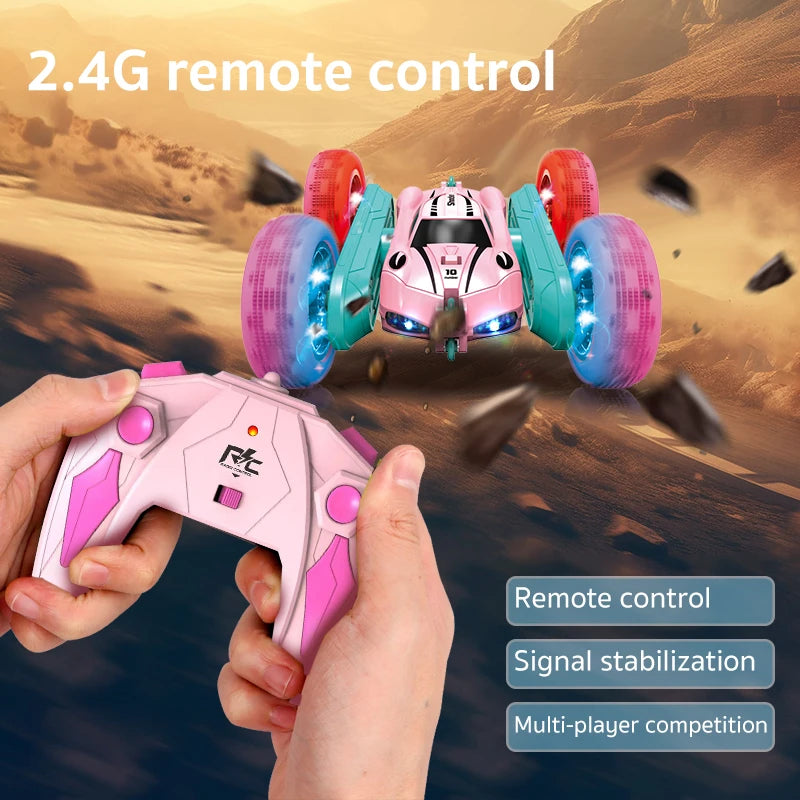 New Stunt Swing Arm Charging Remote Control Car Boys and Girls Toy Four-wheel Drive Drift Double-sided Stunt Tumbling Car Gifts