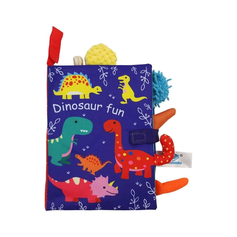 Quiet Book for Toddler Animal Cognitive Fabric Activity Busy Book Montessori Baby Book Toys Cloth Crinkle Books for Babies 6 12M