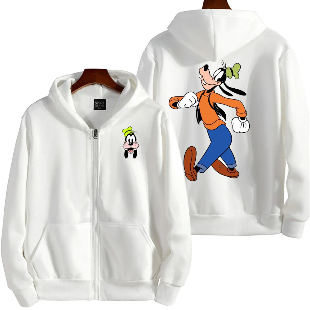 Goofy Men Cartoon printing Hoodie Spring Autumn Women Oversized Sweatshirt With Zipper New Couple street fashion Coat