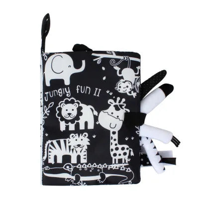 Quiet Book for Toddler Animal Cognitive Fabric Activity Busy Book Montessori Baby Book Toys Cloth Crinkle Books for Babies 6 12M