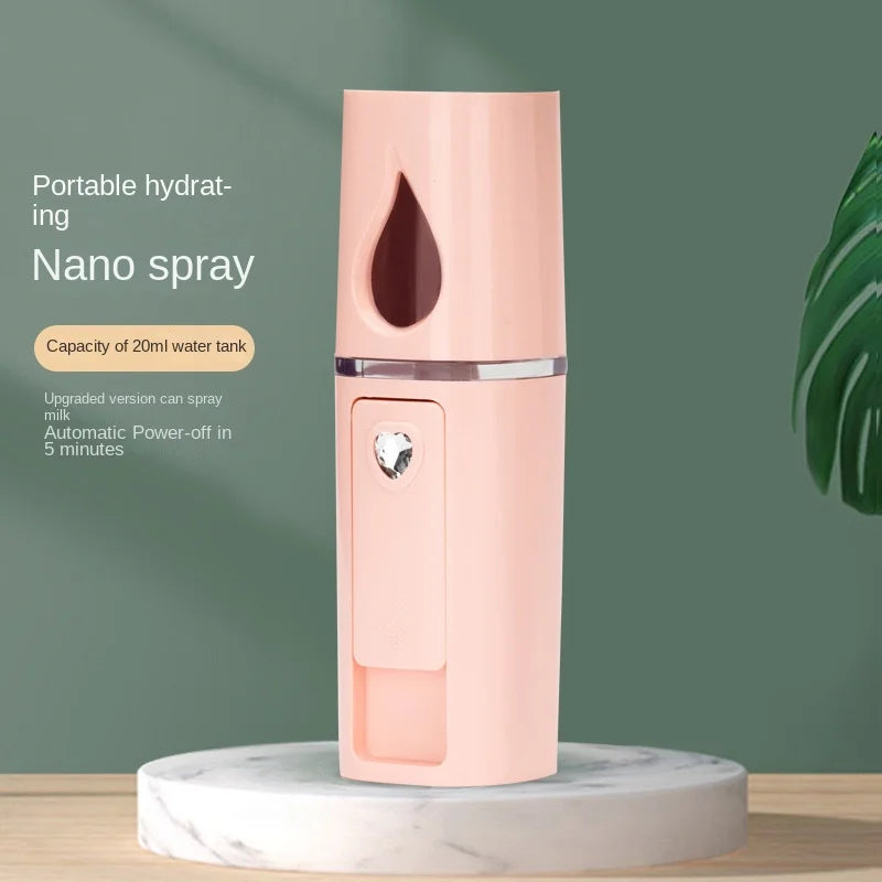 Mini Nano Mist Sprayer Cooler Facial Steamer Humidifier USB Rechargeable Face Moisturizing Nebulizer Beauty Skin Care