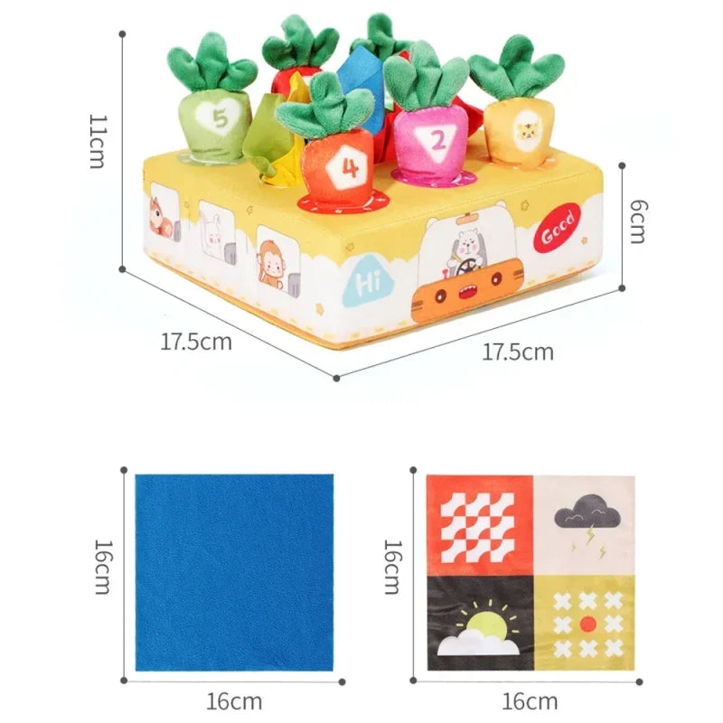 Baby Tissue Box Pull Out Radish Toys Carrot Harvest Toddlers Fine Motor Skills Toys Montessori Early Learning Educational Games