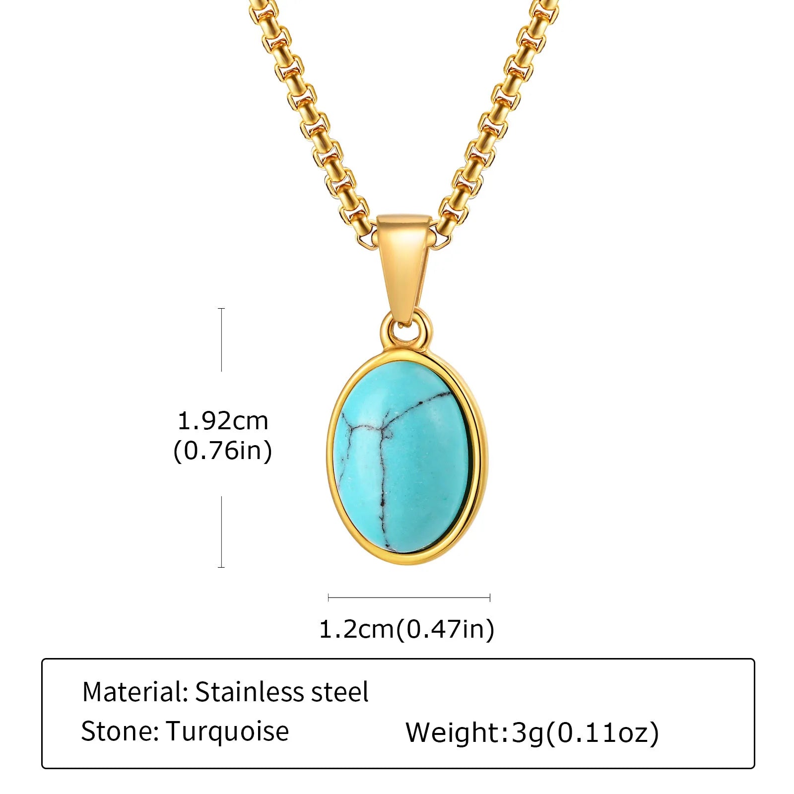 Trendy Pendant Necklaces for Men Boys,Square Natural Stone Stainless Steel Necklaces,New Hip Hop Cool Jewelry Gifts
