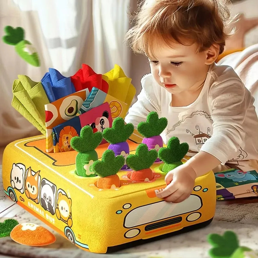 Baby Tissue Box Pull Out Radish Toys Carrot Harvest Toddlers Fine Motor Skills Toys Montessori Early Learning Educational Games