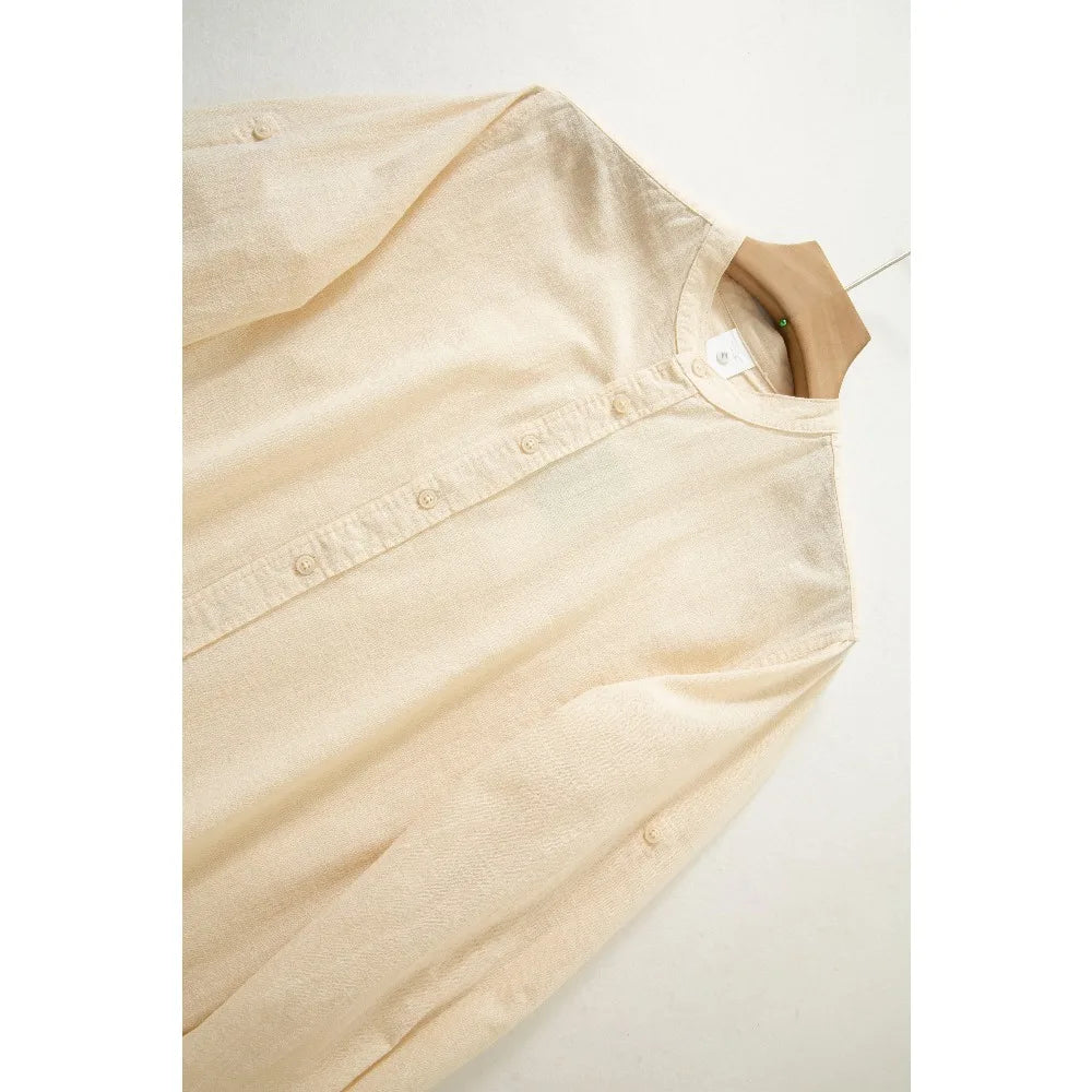 TRAFZR Shirts for Man Cotton 100℅  Autumn Long Sleeve Elegant Old Money Social White Japanese Style Streetwear Fashion blouse