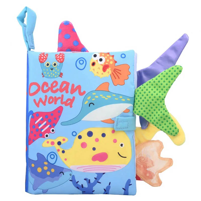 Quiet Book for Toddler Animal Cognitive Fabric Activity Busy Book Montessori Baby Book Toys Cloth Crinkle Books for Babies 6 12M