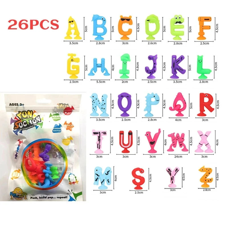 Baby Sucker Bath Toys for Kids Boys Girls Animal Shaped Suction Toys Parent-Child Interactive Game Window Travel Building Blocks