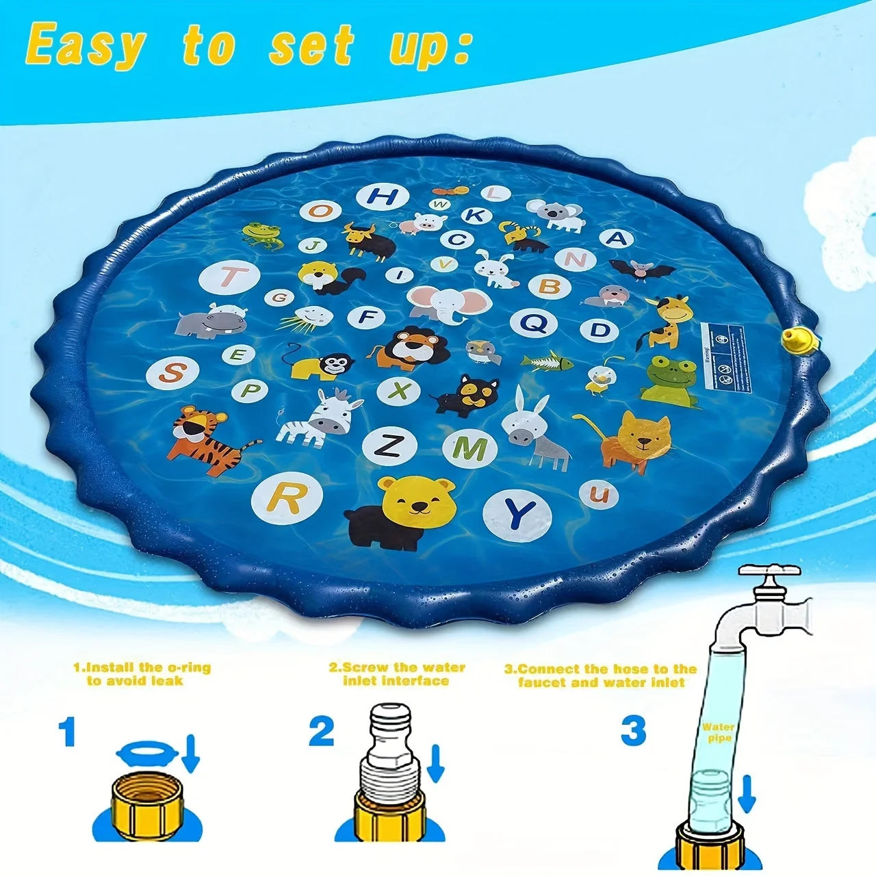 Summer children's water play toys, water sprinkling MATS for boys and girls aged 3, 4 and 5, and interactive water play toys for pets in the garden lawn