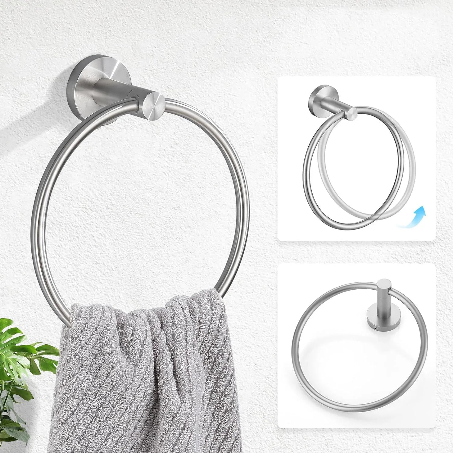 Black Bathroom Hardware Set Accessories Wall Mounted Stainless Steel Towel Bar Towel Ring Toilet Paper Holder Hook Bathroom Kit