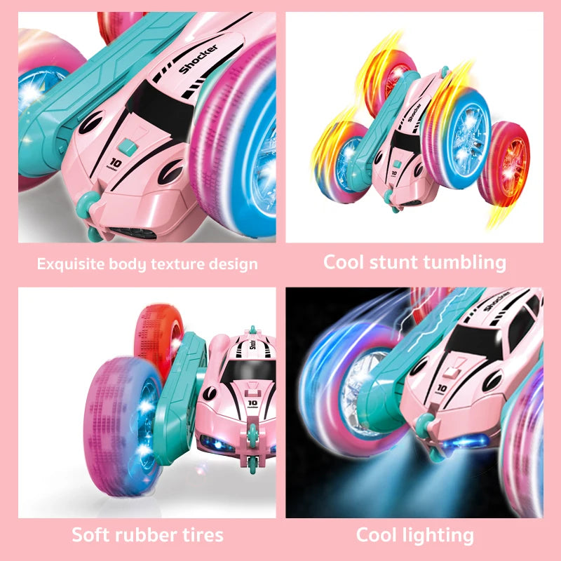 New Stunt Swing Arm Charging Remote Control Car Boys and Girls Toy Four-wheel Drive Drift Double-sided Stunt Tumbling Car Gifts