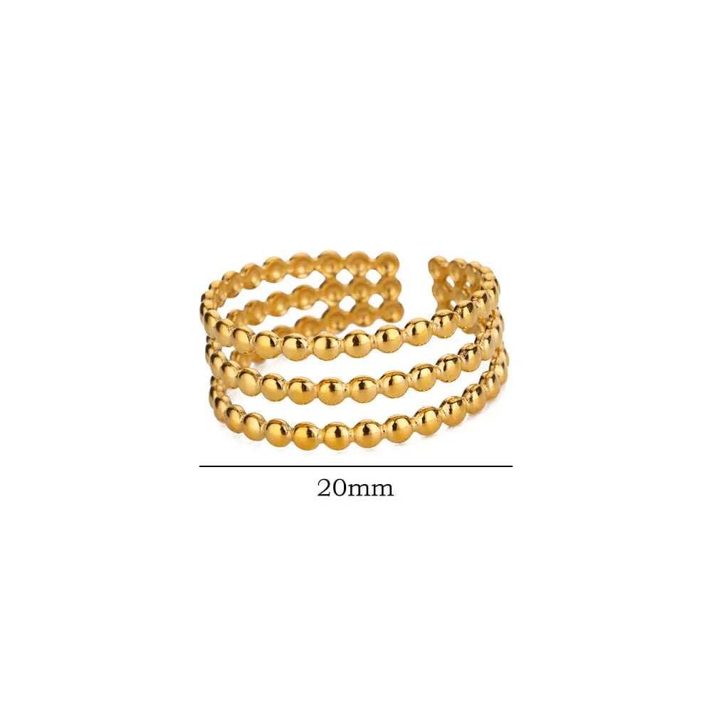 Elegant Stainless Steel Big Bloom Flower Rings For Women Gold Color Sun Starfish Open Ring Finger Jewelry Wedding Her Gift Punk