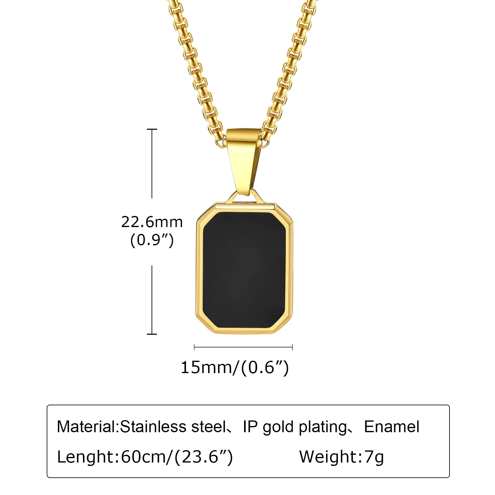 Trendy Pendant Necklaces for Men Boys,Square Natural Stone Stainless Steel Necklaces,New Hip Hop Cool Jewelry Gifts