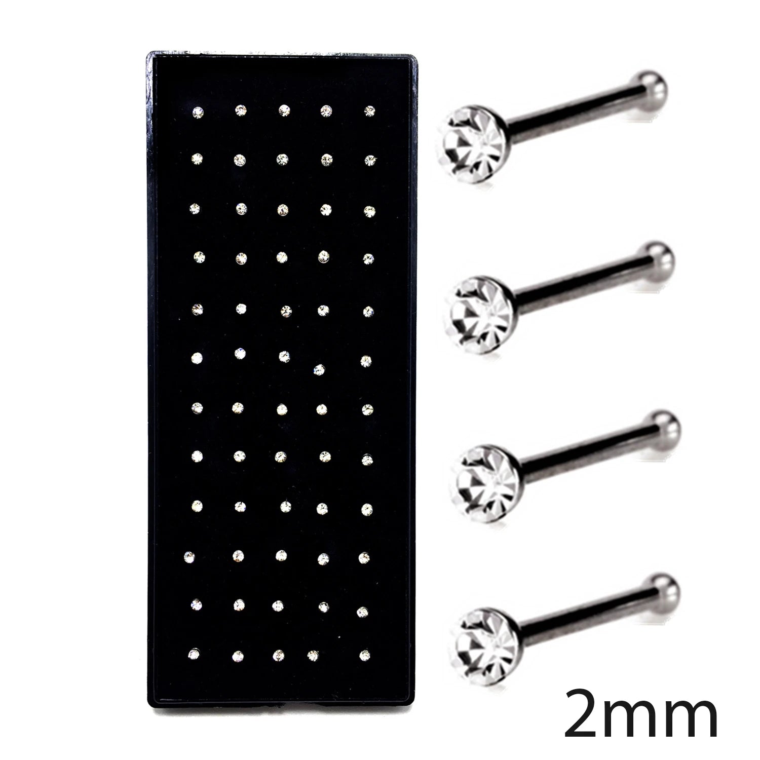 Fashion L Shape Rhinestone Crystal Stainless Steel Nose Piercing Ear Bone Women Hypoallergenic Body Jewelry Piercing