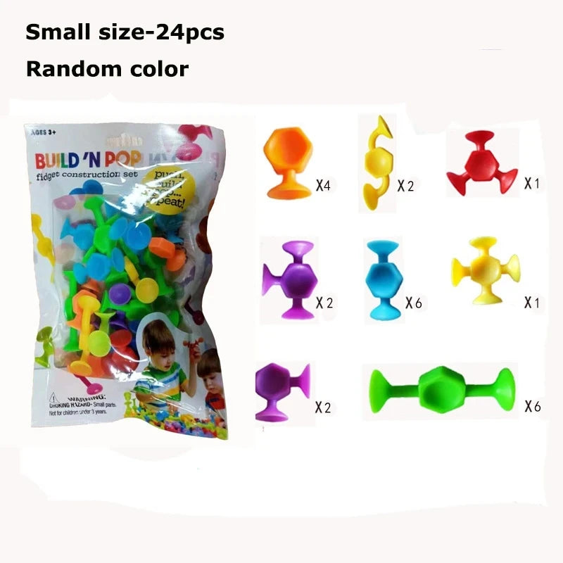 Baby Sucker Bath Toys for Kids Boys Girls Animal Shaped Suction Toys Parent-Child Interactive Game Window Travel Building Blocks