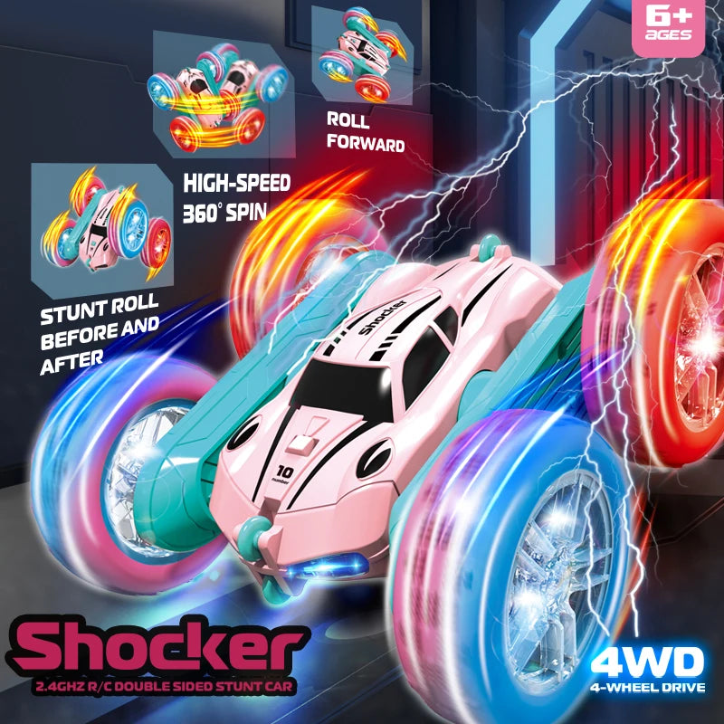 New Stunt Swing Arm Charging Remote Control Car Boys and Girls Toy Four-wheel Drive Drift Double-sided Stunt Tumbling Car Gifts