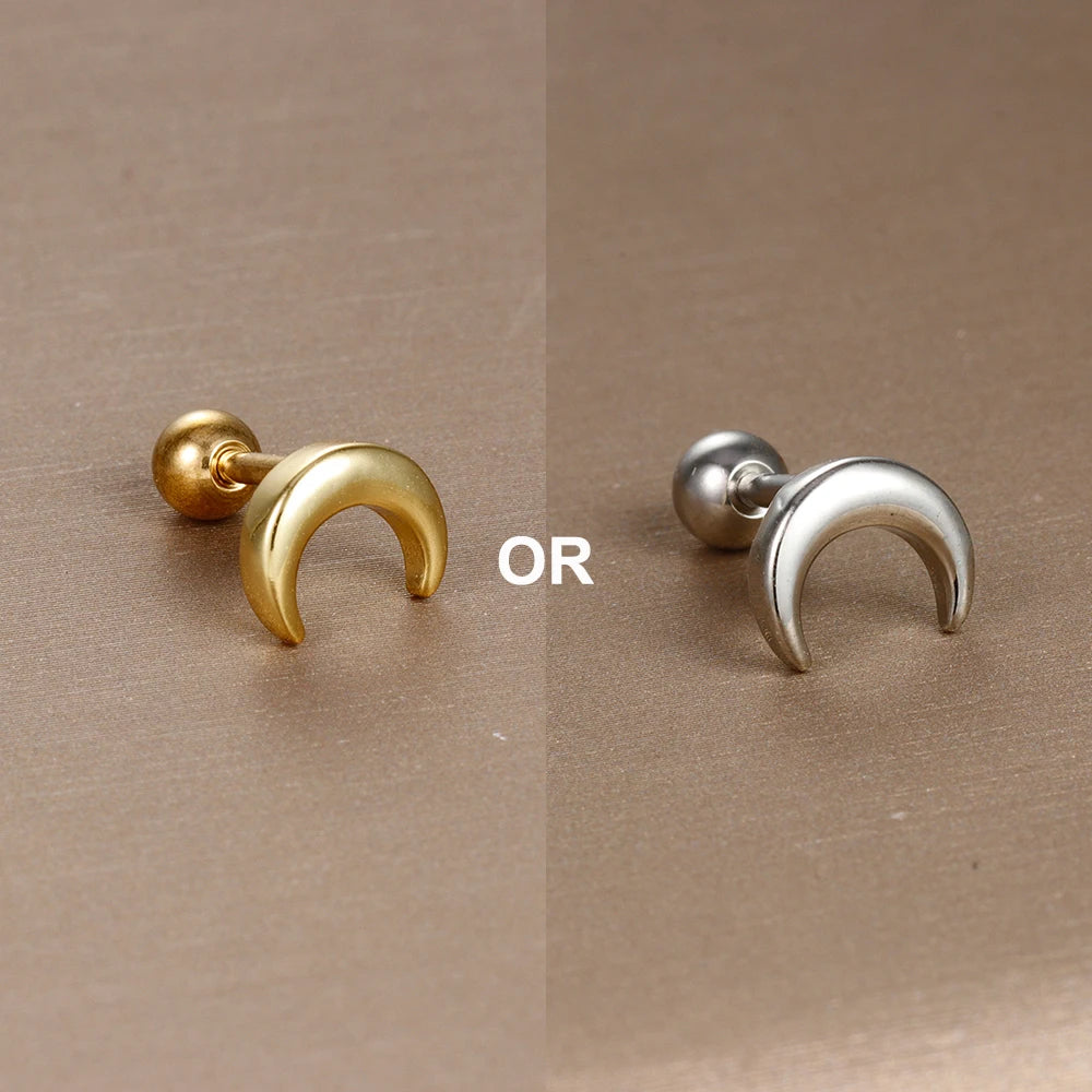 1PC 316L Stainless Steel Mini Zircon Cartilage Piercing Stud Earring For Women Girl Helix Tragus Body Jewelry Statement