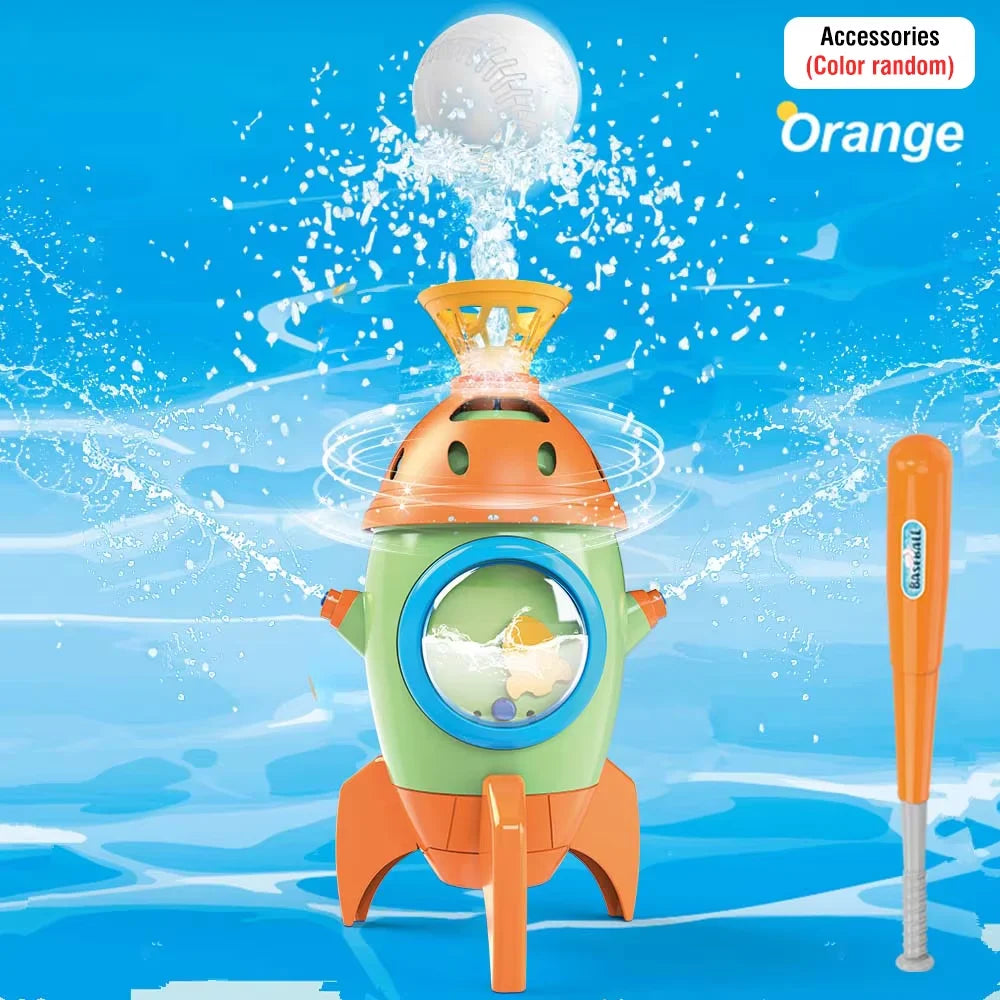 outdoor Water Toy Baby Bath Toys Cartoon Frog Dinosaur Sprinkler Rotating Spray Garden Yard  Fun Games Toys for Kids boys girls