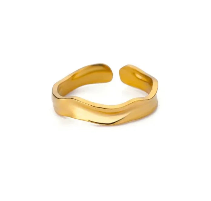 Elegant Stainless Steel Big Bloom Flower Rings For Women Gold Color Sun Starfish Open Ring Finger Jewelry Wedding Her Gift Punk