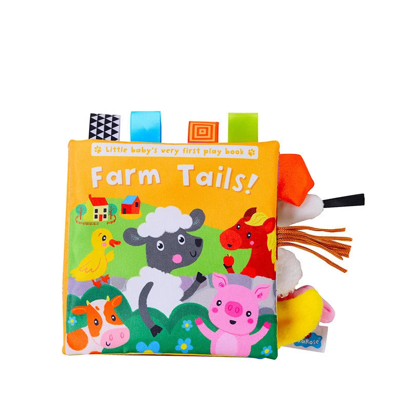 Quiet Book for Toddler Animal Cognitive Fabric Activity Busy Book Montessori Baby Book Toys Cloth Crinkle Books for Babies 6 12M