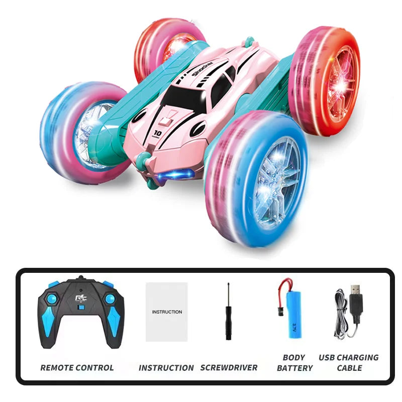 New Stunt Swing Arm Charging Remote Control Car Boys and Girls Toy Four-wheel Drive Drift Double-sided Stunt Tumbling Car Gifts