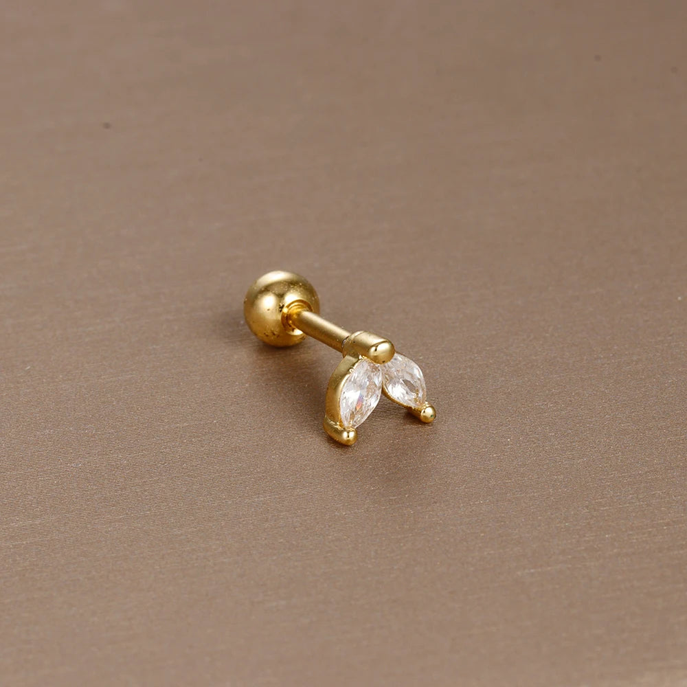 1PC 316L Stainless Steel Mini Zircon Cartilage Piercing Stud Earring For Women Girl Helix Tragus Body Jewelry Statement