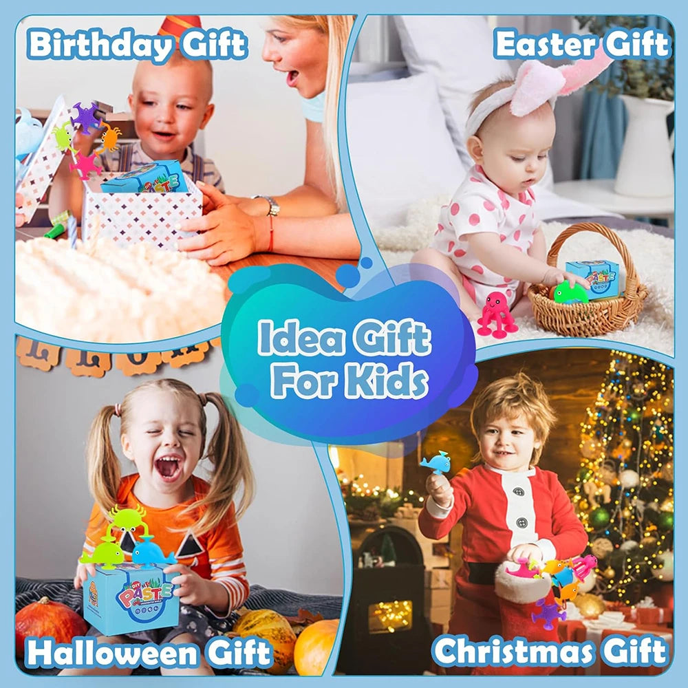 Baby Sucker Bath Toys for Kids Boys Girls Animal Shaped Suction Toys Parent-Child Interactive Game Window Travel Building Blocks
