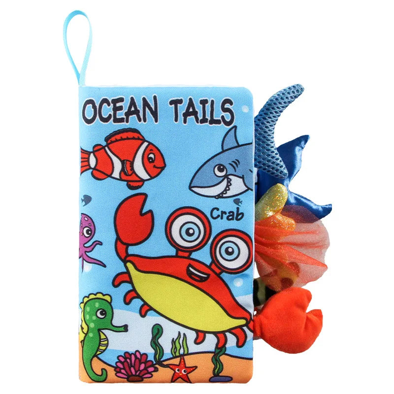 Quiet Book for Toddler Animal Cognitive Fabric Activity Busy Book Montessori Baby Book Toys Cloth Crinkle Books for Babies 6 12M