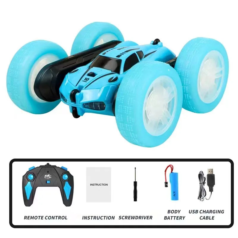 New Stunt Swing Arm Charging Remote Control Car Boys and Girls Toy Four-wheel Drive Drift Double-sided Stunt Tumbling Car Gifts