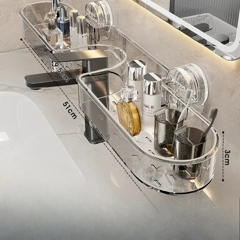 Toilet Rack Suction Cup Non-punching Toilet Thickened Acrylic Shelf